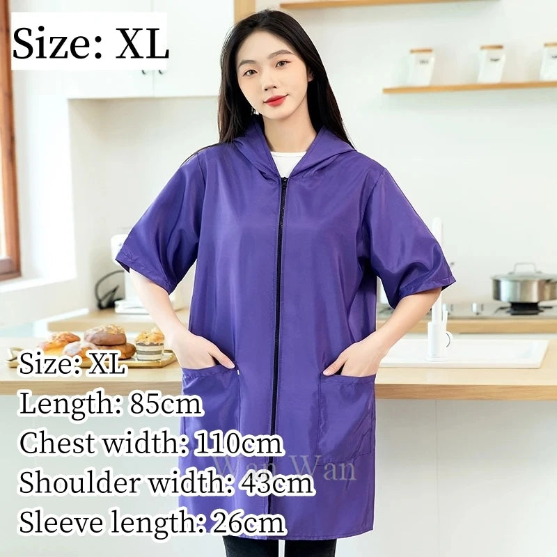 Pet Groomer Work Clothes Dog Grooming Uniform Short Sleeve Waterproof Gown New Black Beauty Salon Robe Barber Shop Apron Y1111