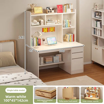 Desk Home Modern Simple Bookshelf Integrated Student Bedroom Learning To Write With Drawing Desk Office Computer Desk
