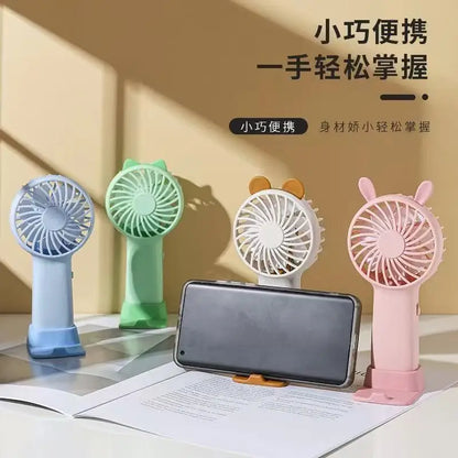 Portable Handheld Fan USB Rechargeable Silent Cooling Fan 3 Speed Adjustable Lightweight Mini Fan for Travel Office Home