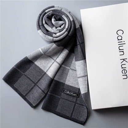 High Quality Wool Men Scarf Autumn Winter Classic Business Thermal Muffler Male Soft Korean Version Long Thick Warm Shawl No Box