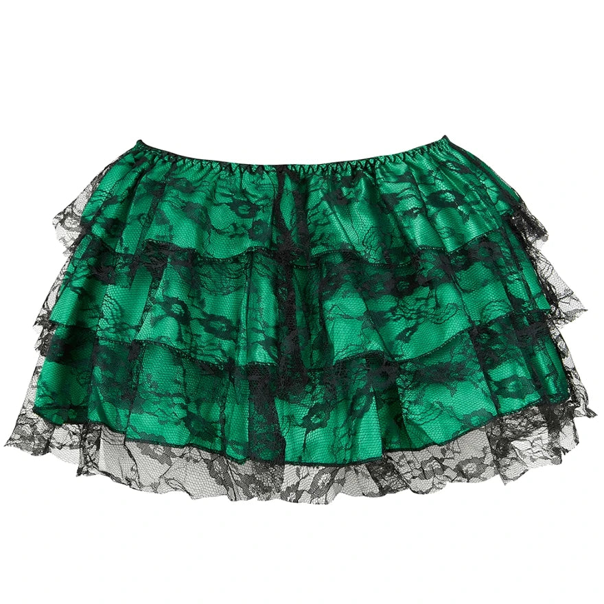 Sexy Layered Mesh Tulle Lace Mini Pleated Skirt Gothic Skirts Showgirl Party Dance Tutu Skirt Plus Size S-6XL