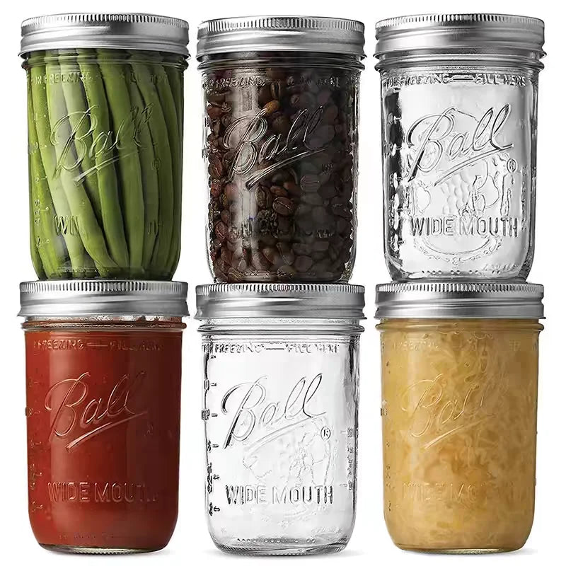 Large Mouth Glass Mason Jar Sed Container Transparent Sc American Sle Overnight Oats Cup Bowl Yogurt Drink Cup