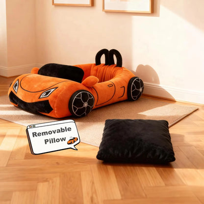 Cute Cat Beds Kitten Beds Soft Small Dog Beds Washable Pet Bed with Pillow for Puppy Kitty Funny Supercar Cat Toys Accessories