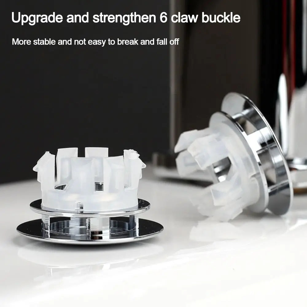 Round Sink Overflow Covers Kitchen Bathroom Double Layer Wash Basin Overflow Ring Plug Replacement Sink Hole Cover Trim Ring Cap