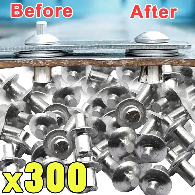 300/10PCS Hammer Drive Expansion Rivets  Knock Type Aluminum Alloy Rod Screw Nails Cabinets Window Fastener Rivet Hardware Parts