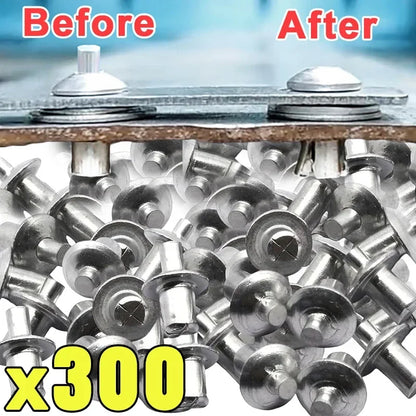 300/10PCS Hammer Drive Expansion Rivets  Knock Type Aluminum Alloy Rod Screw Nails Cabinets Window Fastener Rivet Hardware Parts