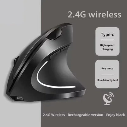 Lenovo Wireless Vertical Mouse 2.4G Bluetooth Wired Mouse Ergonomic Personalised Side Grip DPI Adjustable Mute Gaming Mouse