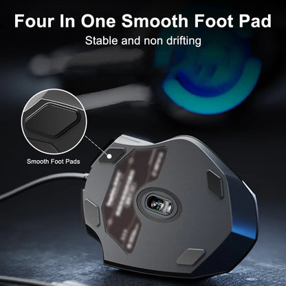 Wired Mouse, 7200 DPI, Ergonomic Gaming Mouse, High Performance Computer Gaming Mouse with 6-Button, RGB, for Laptop PC Desktop