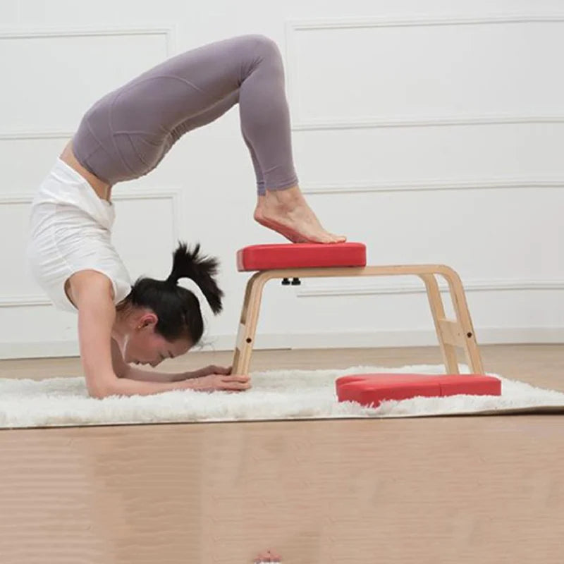 Wooden Stools Yoga Inverted Stool Yoga Assisted Inverted Device Leisure Fitness Auxiliary Yoga Bench Body Shaping Accessories