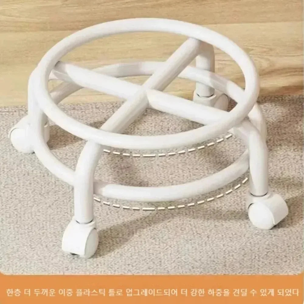 Household Backrest Pulley Low Stool Waist Protection 360 Degree Rotating Versatile Round Stools Modern Simple Universal Wheel