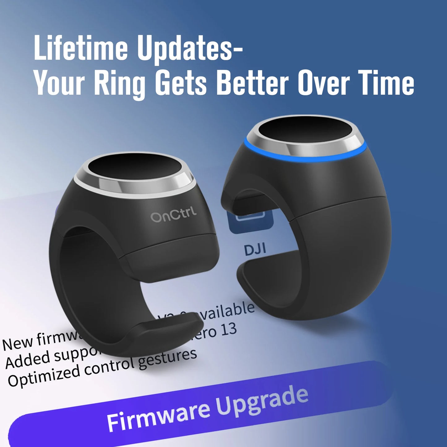 Wireless Finger Remote for Action Cameras. Gesture control for one-click shoot & record. Equipped with 3 clips for different