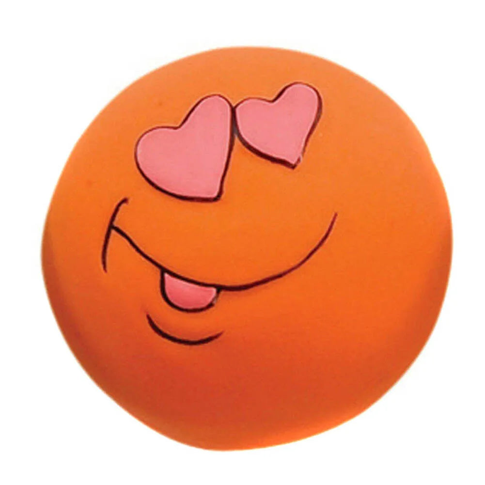 Rubber Dog Puppy Pet Play Squeaky Ball Chewing Toys With Face Fetch Bright Balls Dog Accessories Sounding Toy игрушки для собак