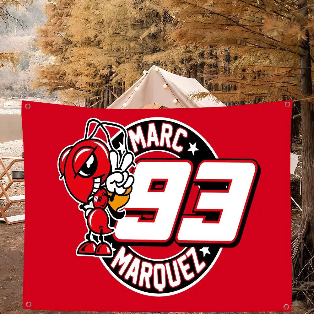 Marquez Marc 93 Cartoon Flag Art Science Fiction Room Home Decor Wall Hanging Home Decor Banner