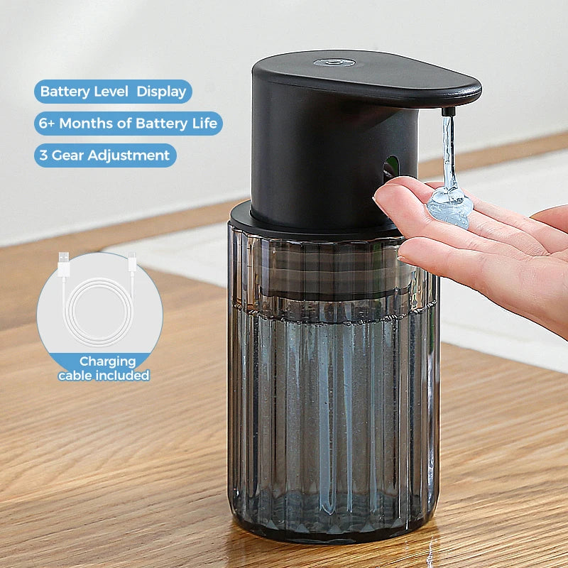 Kitchen 300ml Automatic Liquid Soap Dispenser USB Rechargeable Touchless Hand High Capacity Detergent Bathroom Dispenser