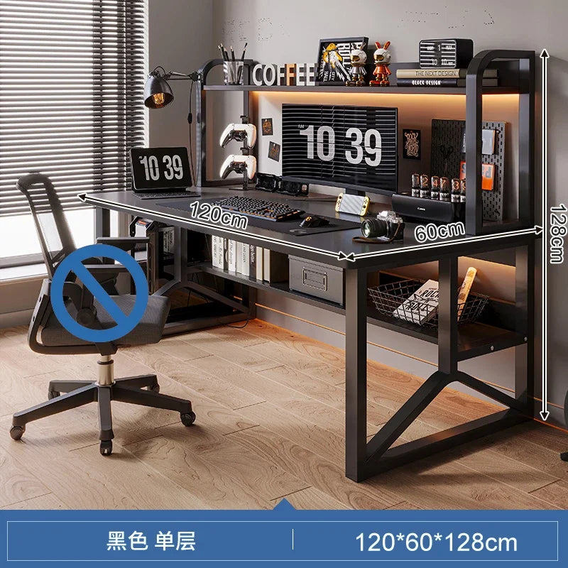 Storage Desktop Gaming Table European Wooden Computer Desks Home Office Furniture Student Writing Desk Integrated Desk Bookshelf