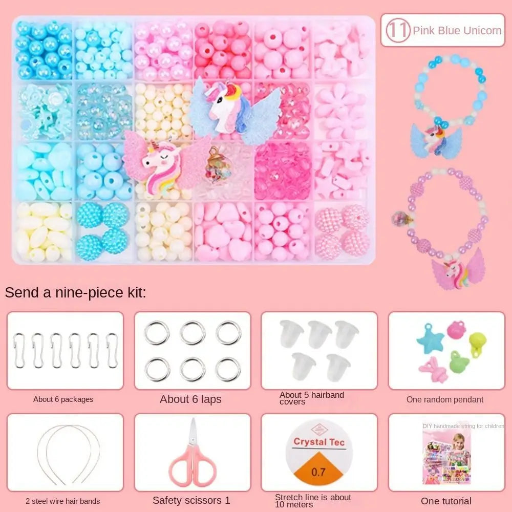Arts Crafts DIY Handmade Beaded Kit Jewelry Set Handmade Kit for Make Bracelets Beads Creative DIY Beads for Children Girl