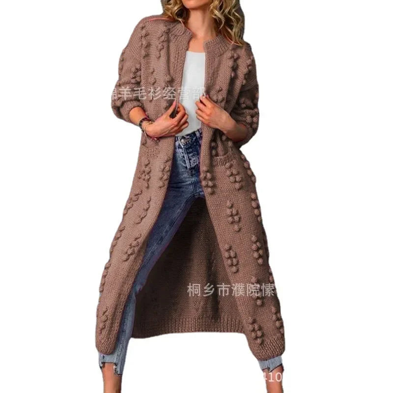 Sweater Woman Spring Autumn 2025 Solid Color Long Knitting Cardigan Sweater Coats Women Clothing Casual Tops Fashion Sweaters