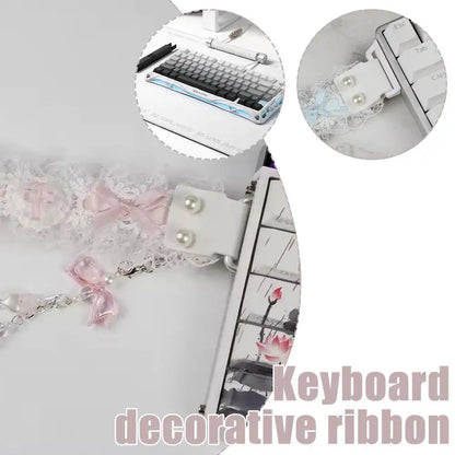 Lace Keyboard Ribbon with Snap-on Keyboard Hand-Decorated Keyboard Accessories for wootingATKDIY  Protect Keyboard Decoration