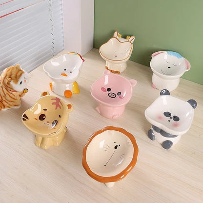 New Cartoon Ceramic Cat Bowl Creative Cute Puppy Dog Feeder Pet Feeding and Water Eatting Bowl Drinker Porcelain Pet Supplies