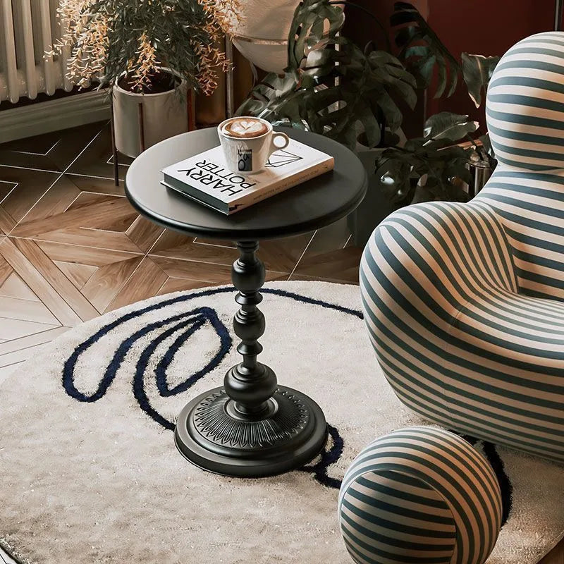 Retro corner few wrought iron bedside storage small round table sofa side few living room balcony household coffee table side