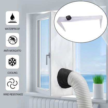 3/4M Waterproof Window Seal For Portable Air Conditioner Tilting Sloping Window Easy To Install Double With Tension Rope Sealing