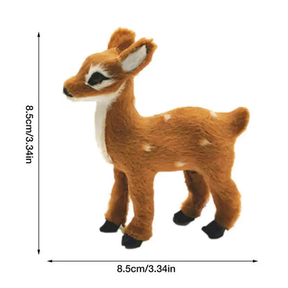 1pc Simulation Plush Animal Sika Deer Reindeer Lovely Xmas Home Decor Standing Miniatures Christmas Elk Scene Arrangement Props