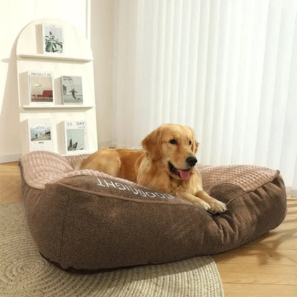 All-season large breed dog bed, removable washable pet mat with broken sponge particles filling.
