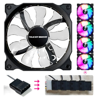Teucer 120MM PC Case Cooling Fan Desktop Chassis Power 12V Big 4Pin Led 12CM Hydraulic Bearing Quiet Link Ventilador Radiator