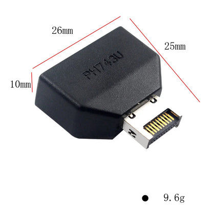 Motherboard USB 3.1 Type-E Header to USB 3.0 19/20Pin Adapter Front Panel Converter 5Gbps Data Transfer Plug & Play for Desktops