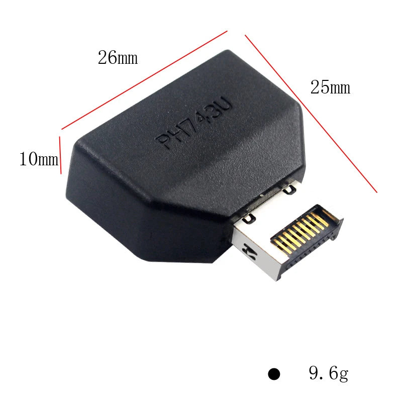 Motherboard USB 3.1 Type-E Header to USB 3.0 19/20Pin Adapter Front Panel Converter 5Gbps Data Transfer Plug & Play for Desktops