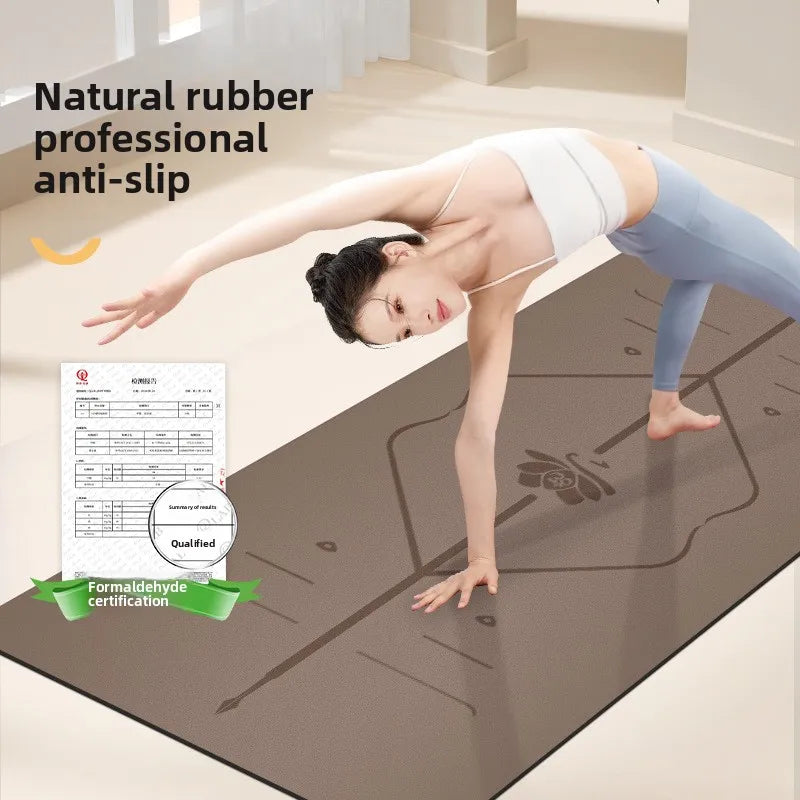 PU Rubber Non Slip Wide Thick Yoga Mat Quiet Dance Mat Home Use Beginner Fitness Yoga Mat Exercise Mat Gymnastics Mat