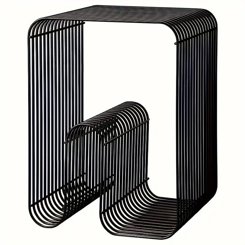 Modern Scandinavian Metal Coffee Table Sleek Minimalist Side Table with Storage for Living Room Furniture for Magazines And Book