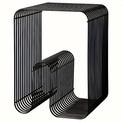 Modern Scandinavian Metal Coffee Table Sleek Minimalist Side Table with Storage for Living Room Furniture for Magazines And Book