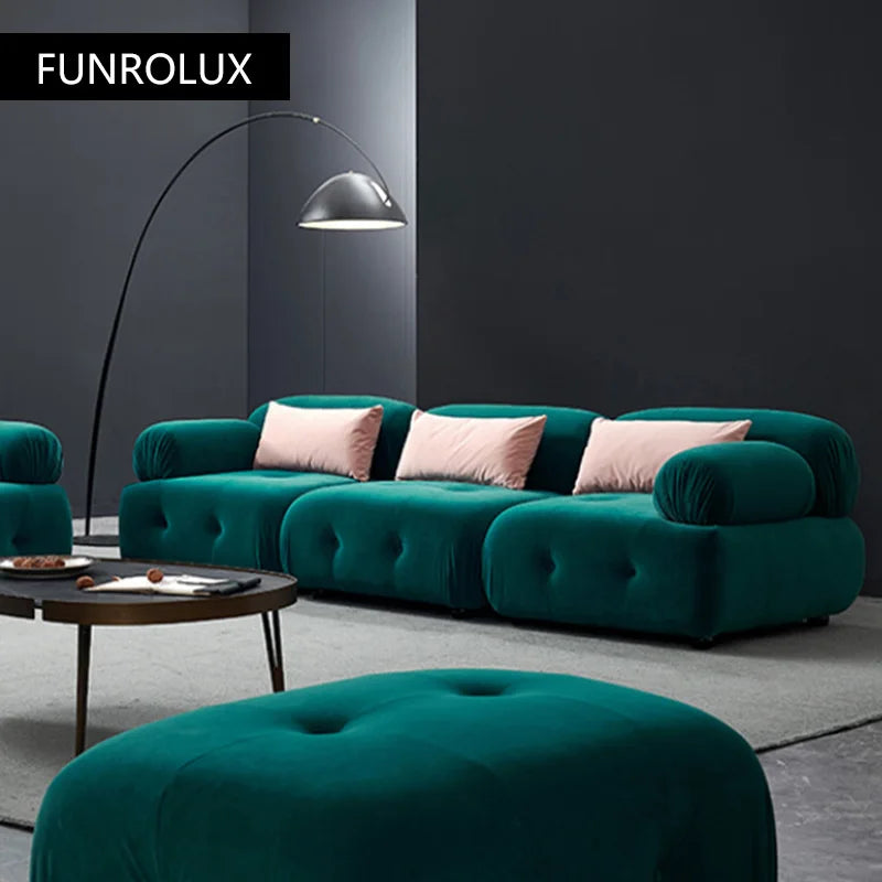 Modern fabric sofa simple modern Large and small apartment type brushed velvet down living room minimalist  furniture