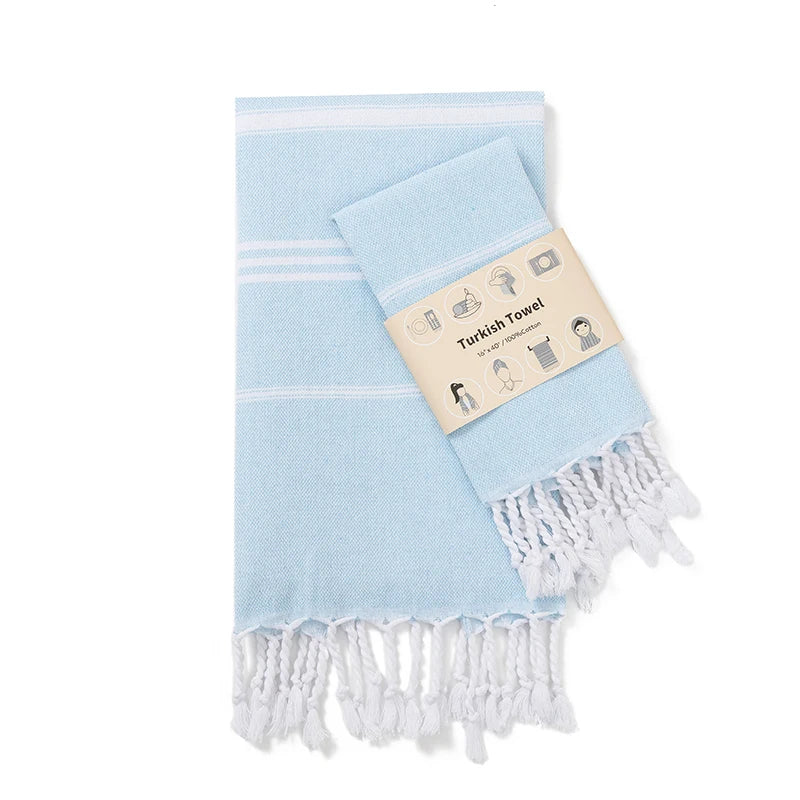 Premium Turkish Cotton Towels Soft and Luxurious Bath Hand and Face Towel Set Striped Towel Rectangular Tablecloth Bathroom set