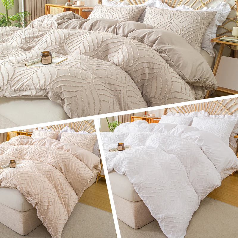 3pcs Cutting Flower Bedding Set with Zip Closure - Polyester, All-Season Comforter Set (Comforter & Pillow Shams Not Included)