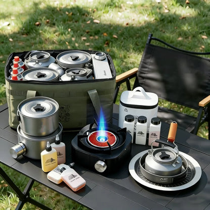 Portable Outdoor Gas Stove, Windproof Design Camping Stove, Multifunctional Outdoor Picnic Stove, Suitable for Camping Trips