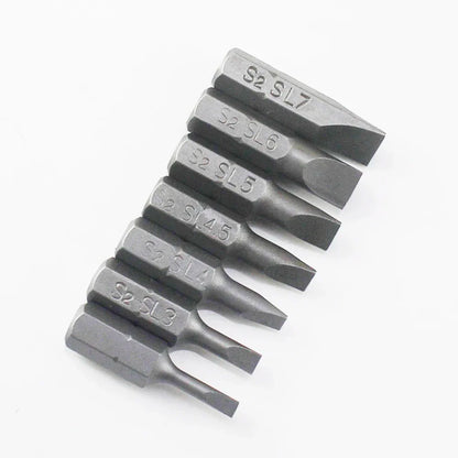 10Pcs 1/4" 25mm Slotted SL2.5-SL7 Screwdriver Bit Set Repair Tools Screwdrivers Kit Hex Shank Drill Bit For Power Household Tool