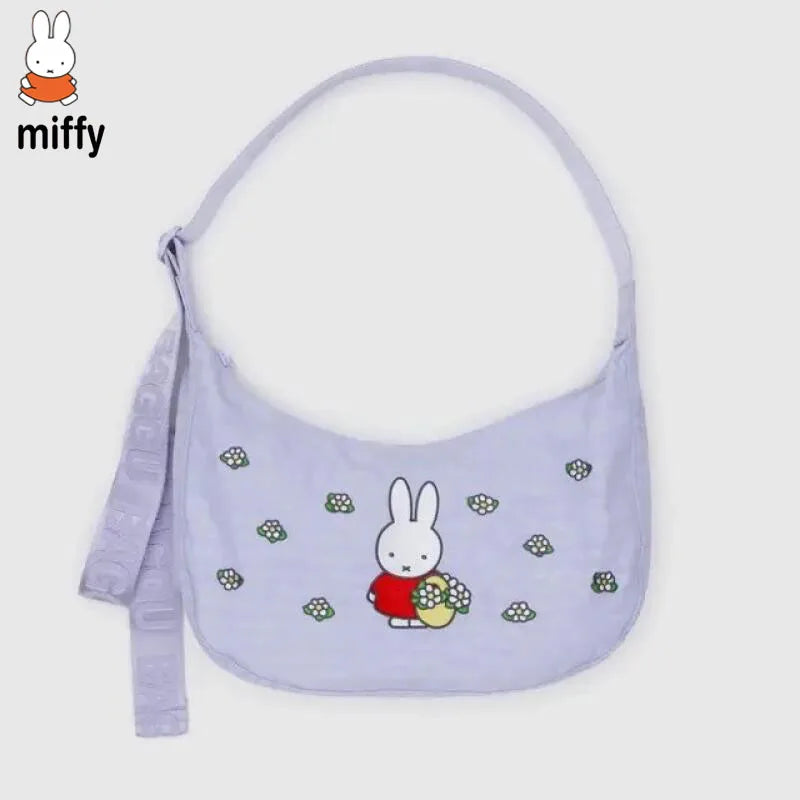 Miffy Embroidered Underarm Bag Cartoon Cute Shoulder Bag Large Capacity Handbag Kawaii Anime Printed Bag Holiday Gift
