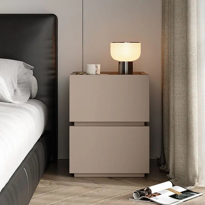 Wood Bedside Table Storage Modern Household Drawer Storage Light Luxury Bedroom Solid Wood Bedside Cabinet Locker Furniture