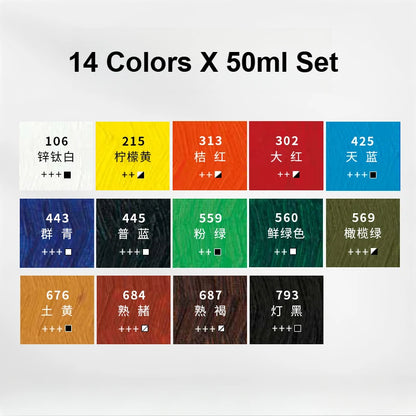 Phoenix 50ml Oil Paint High Saturation Faster Drying Time with Creamy Texture and Consistency for Artists, Students, Beginners