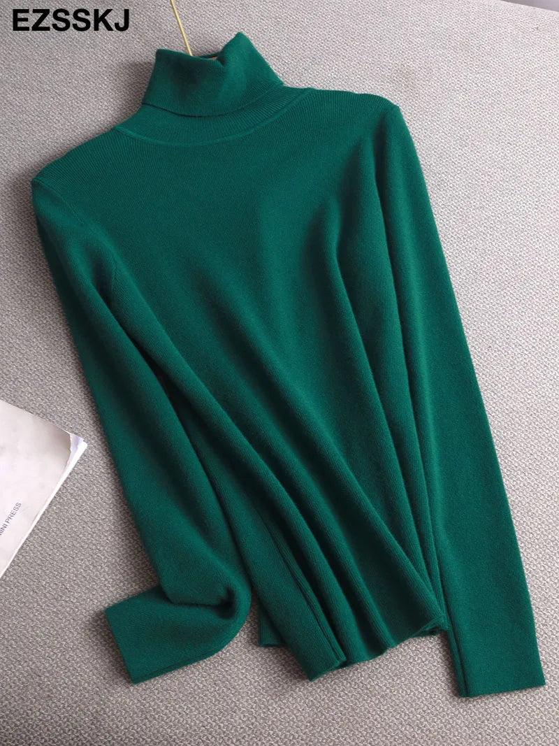 Basic Turtleneck Slim Cashmere Sweater Pullover Women Autumn winter thick warm Sweater For women Female Chic Jumpers top