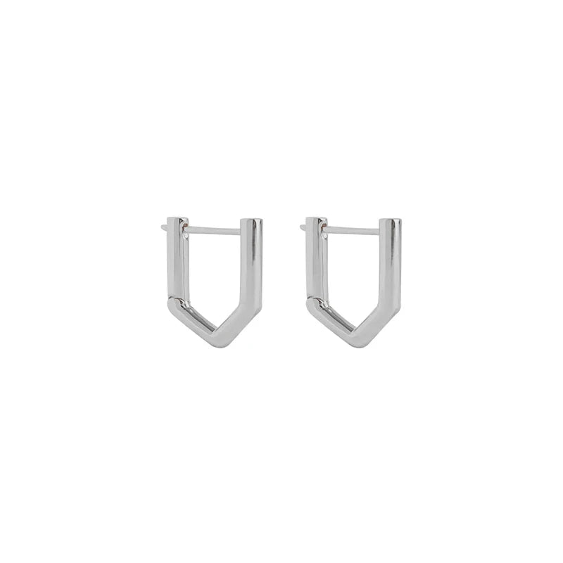 TIANDE Gold Color Classic Punk Hoop Earrings for Women Zircon Smooth Piercing Huggies Earrings 2024 Fashion Jewelry