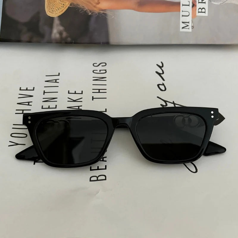 GAMBLE MONSHER Driving Sunglasses Women's UV Protection Large Small Faces Sunscreen Fashionable round Frame Glasses