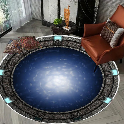 Galaxy-Inspired Round Rug Soft Non-Slip Floor Mat for Living Room Bedroom or Nursery Cozy Sci-Fi Themed Decor  Rugs Living Room