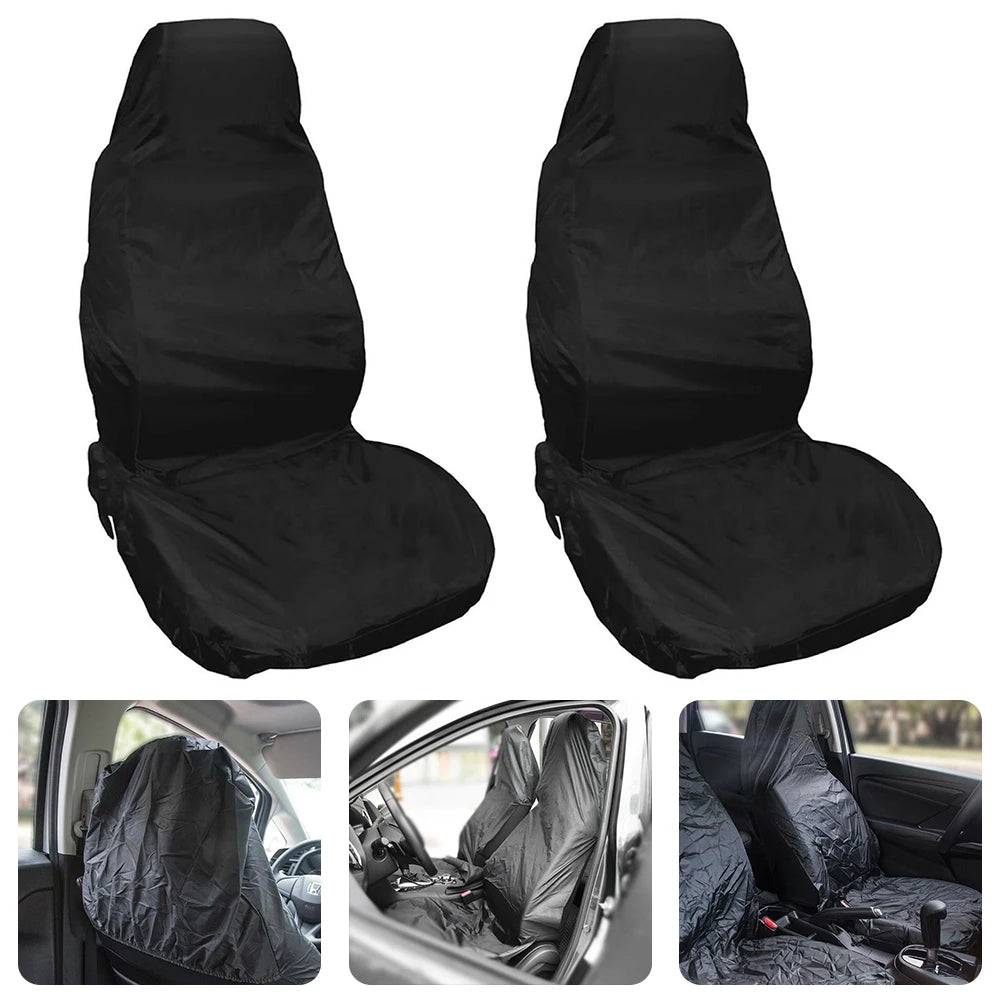 2PCS Car Seat Cover Universal Car Seat Protectors Waterproof Car Front Seat Covers Heavy Duty Foldable Polyester Car Seat Cover