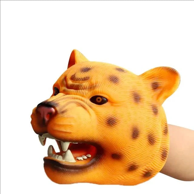 Pet Cat Dog Teasing Hand Puppets Dinosaur head Model Toy T-Rex Dino Jurass Shark Tiger Park Dolls Dinosaur Worlds Soft Plush Toy