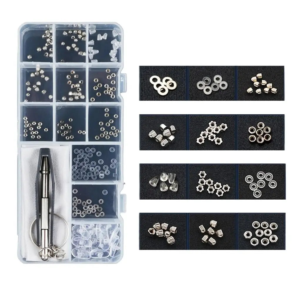 Screwdriver Assorted Kit Glasses Screws Replacement Glasses Screws Sets Sunglass Repair Tool Glasses Screws Eyeglass Nose Pads