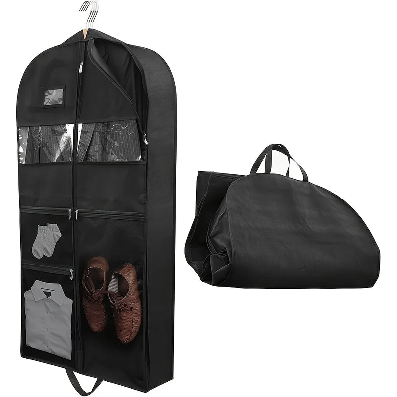Garment Bags for Travel,Hanging Garment Bags for Men,Double Sides Zipper & Large Mesh Pockets,Monogrammed Closet Clothes Storage