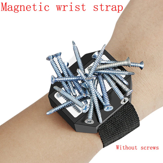 1pc Magnetic Screw Holder Wristband Portable Tool Bag Electrician Adjustable WristBelt For Holding Small Metal Screw Nails Bolts